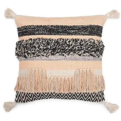 Buy Square Cotton Cushion in Boho Bali Style cover + filling - Ava Multicolour 60228 with a guarantee