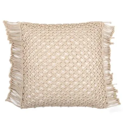 Buy Square Cotton Cushion in Boho Bali Style cover + filling - Stella Blue 60229 - in the UK