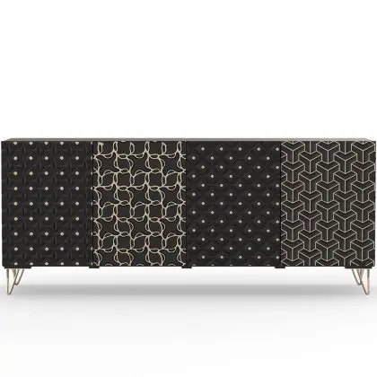 Buy Wooden Design Sideboard - Black - Prana Black 60343 - in the UK