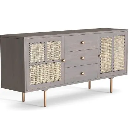 Buy Wooden Sideboard - Vintage Design -  Risei Dark grey 60360 - prices