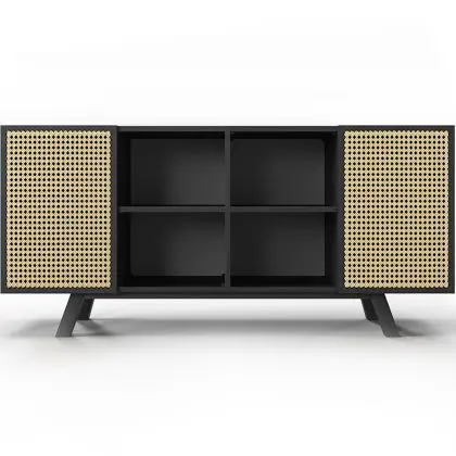 Buy Natural Wood Sideboard - Vintage Design - Black -  Oga Black 60362 at MyFaktory
