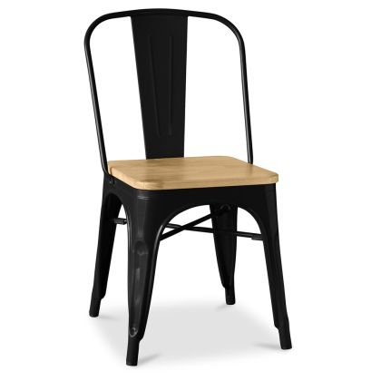 Buy Bistrot Metalix Chair Square Wooden - Metal Black 32897 - prices