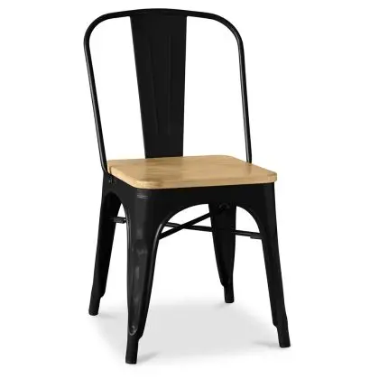 Buy Bistrot Metalix Chair Square Wooden - Metal Black 32897 - prices