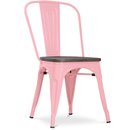 Buy Bistrot Metalix Chair Wooden - Metal Pink 54405 - in the UK