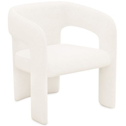 Buy Upholstered Dining Chair - White Boucle - Alexa White 60551 with a guarantee