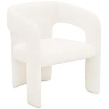Buy Upholstered Dining Chair - White Boucle - Alexa White 60551 with a guarantee