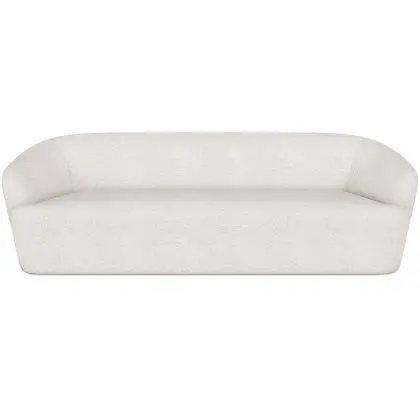 Buy Curved Sofa - 3 Seater - Boucle Fabric - Curva White 60630 - prices