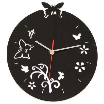 Buy Butterflies and Flowers Wall Clock Unique 54918 home delivery