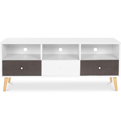 Buy Wooden TV Stand - Scandinavian Design - Quenby  Grey 59654 home delivery