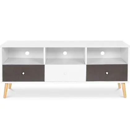 Buy Wooden TV Stand - Scandinavian Design - Quenby  Grey 59654 - in the UK