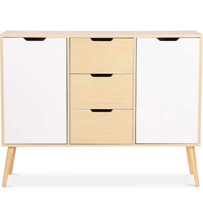 Buy Wooden Sideboard - Scandinavian Design - 3 drawers - Regir Natural wood 59652 in the United Kingdom