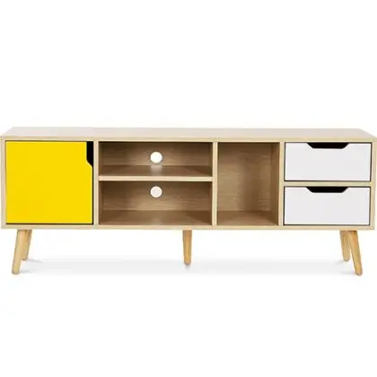 Buy Wooden TV Stand - Scandinavian Design - Haley  Yellow 59660 with a guarantee