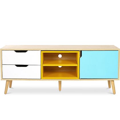 Buy Wooden TV Stand - Scandinavian Design - Kaira Multicolour 59718 with a guarantee