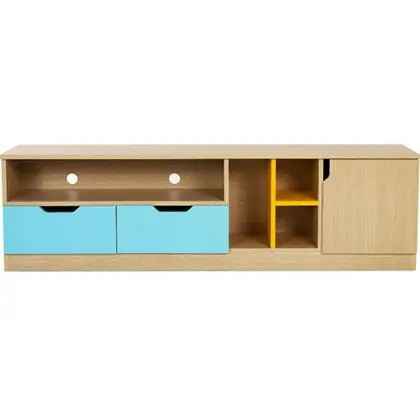 Buy Wooden TV Stand - Scandinavian Design - Yumi Multicolour 59656 in the United Kingdom