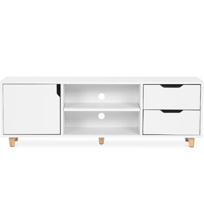 Buy Wooden TV Stand - Scandinavian Design - Wiam White 59663 - in the UK