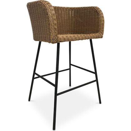Buy Bar Stool Design Boho Bali - Synthetic Rattan - 76cm - Gazala  Natural wood 59822 in the United Kingdom