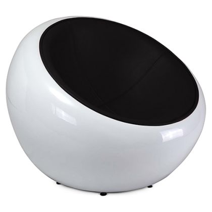 Buy Pada Ball Chair Armchair - Faux Leather Black 13195 with a guarantee