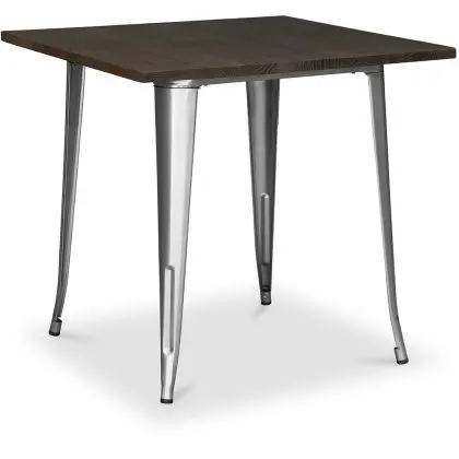 Buy Bistrot Metalix Industrial Dining Table - 80 cm - Dark Wood Steel 58995 at MyFaktory
