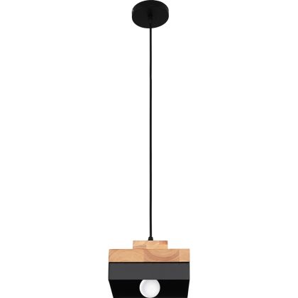 Buy Edda Scandinavian pendant lamp - Wood and metal Black 59308 home delivery