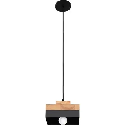 Buy Edda Scandinavian pendant lamp - Wood and metal Black 59308 at MyFaktory