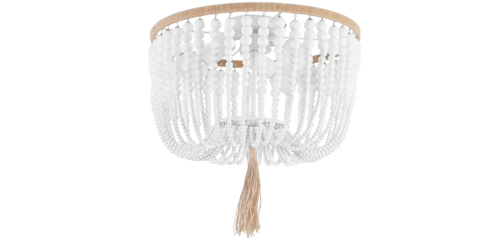  Buy Boho Bali Beaded Ceiling Lamp White 59828 - in the UK