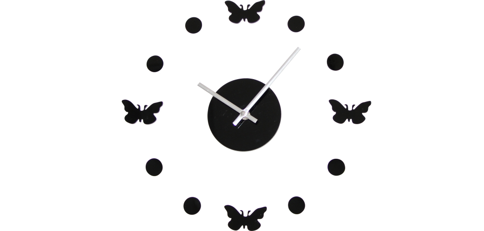  Buy 4 Butterflies Wall Clock Unique 54920 - in the UK