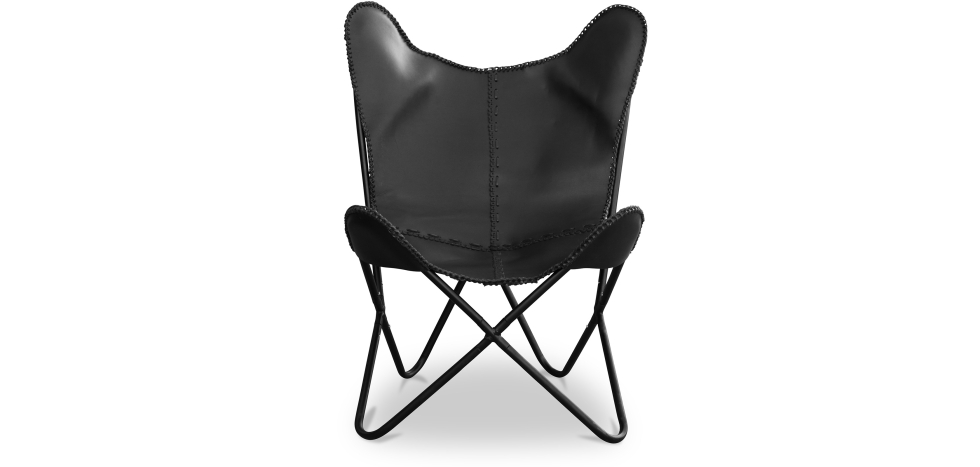  Buy Black Leather Butterfly Chair Black 58894 - in the UK