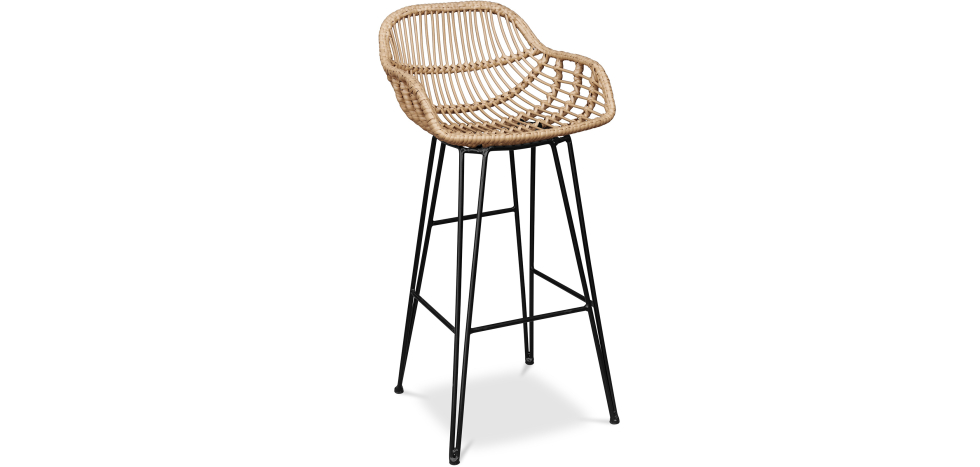  Buy Synthetic wicker bar stool - Magony Dark Wood 59256 - in the UK