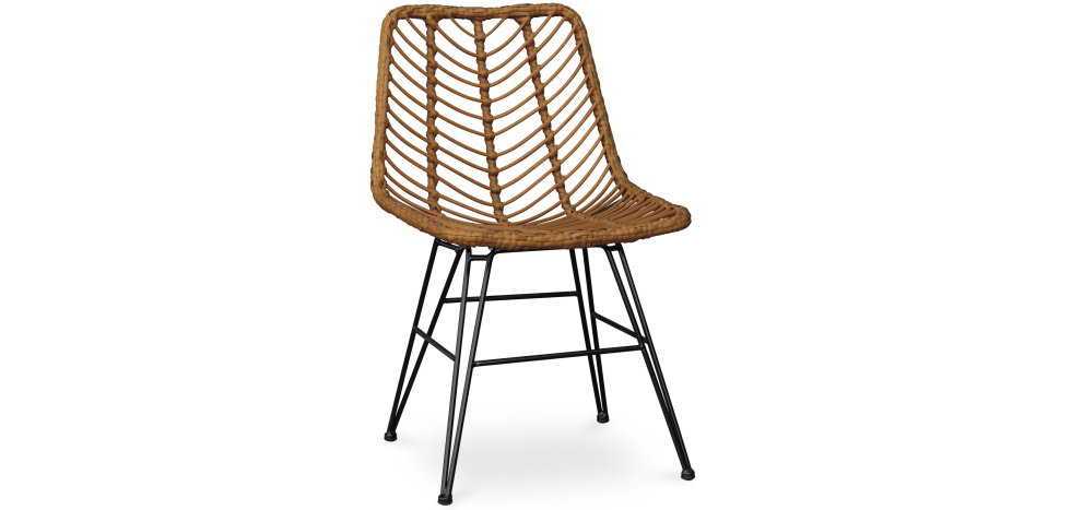  Buy Synthetic wicker dining chair - Valery Natural wood 59254 - in the UK