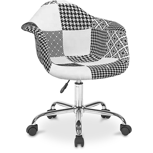 Buy Office chair white and black - Patchwork - Emery in the UK | MyFaktory