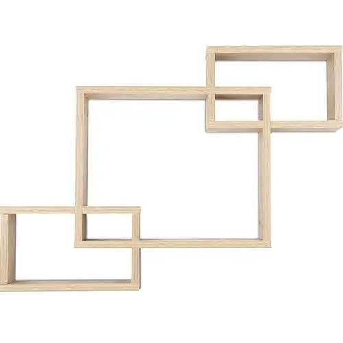  Buy Wooden Wall Shelf - Box Design - Dagoa Natural wood 59645 - in the UK