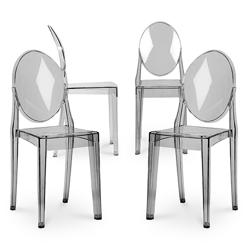  Buy X4 Dining chair Victoire Design Transparent Grey transparent 16459 - in the UK