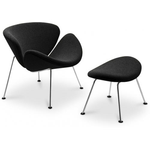  Buy Slice Armchair with Matching Ottoman  Black 16762 - in the UK