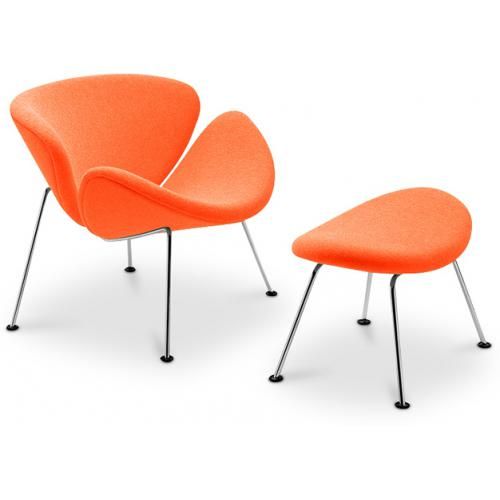  Buy Slice Armchair with Matching Ottoman  Orange 16762 - in the UK