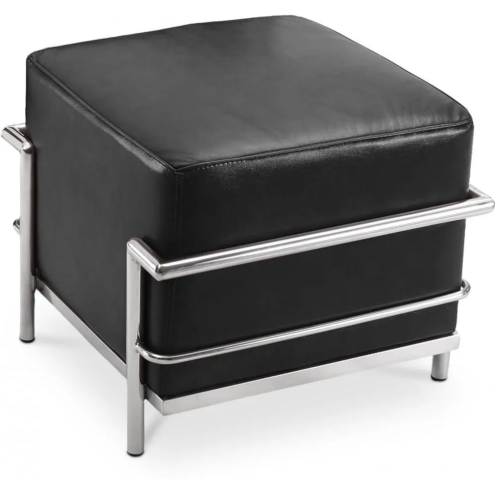  Buy SQUAR Footrest (Ottoman) - Premium Leather Black 55761 - in the UK