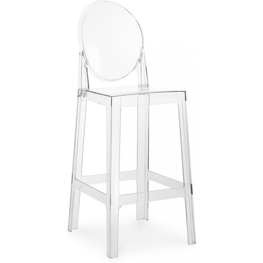  Buy Bar stool with backrest Victoire - 65cm - Design Transparent Transparent 58805 - in the UK