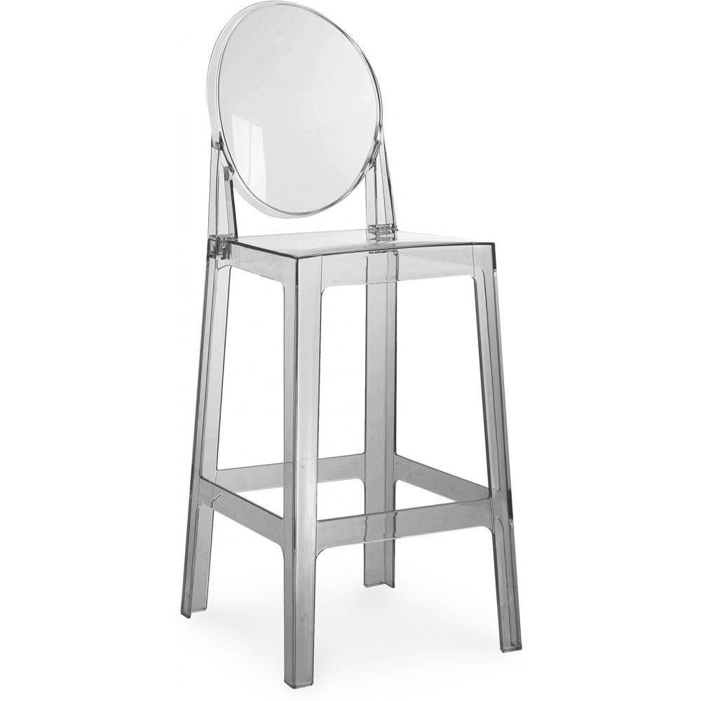  Buy Bar stool with backrest Victoire - 65cm - Design Transparent Grey transparent 58805 - in the UK