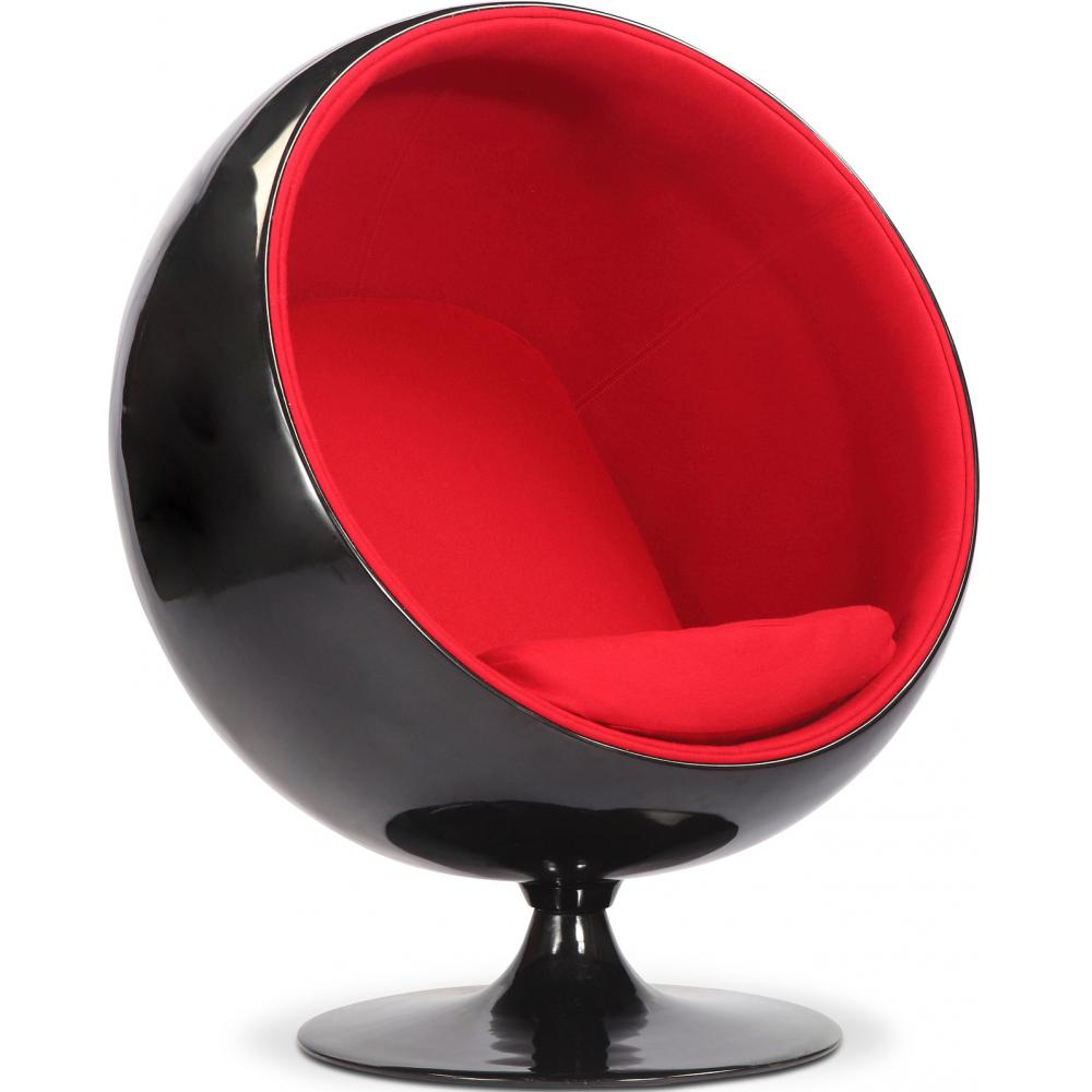  Buy Ballon Chair - Black Shell and Red Interior - Fabric Red 19537 - in the UK