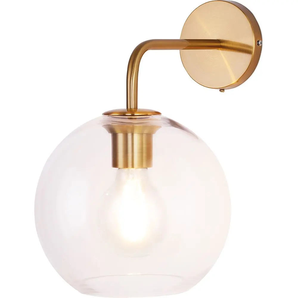  Buy  Globe Shaped Glass Shade Wall Sconce Transparent 59833 - in the UK