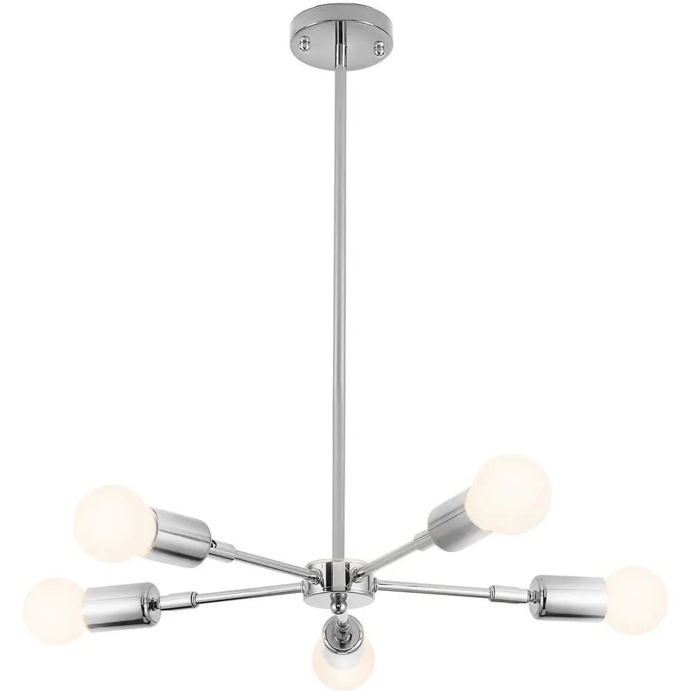  Buy Ceiling Lamp - Design Pendant Lamp - 5 Arms - Carla  Silver 59834 - in the UK