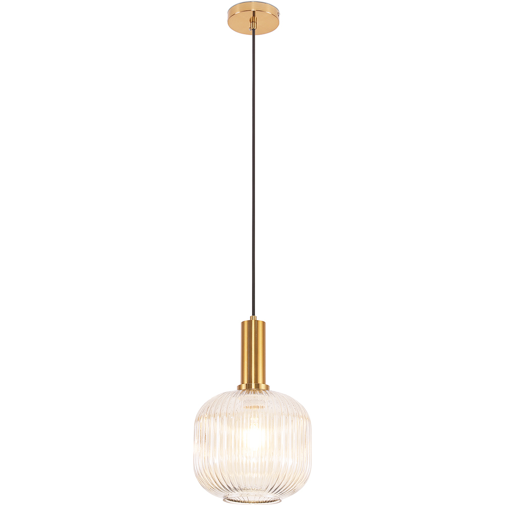 Buy Pendant lamp in vintage style, glass and metal - Genoveva Beige 59835 - in the UK
