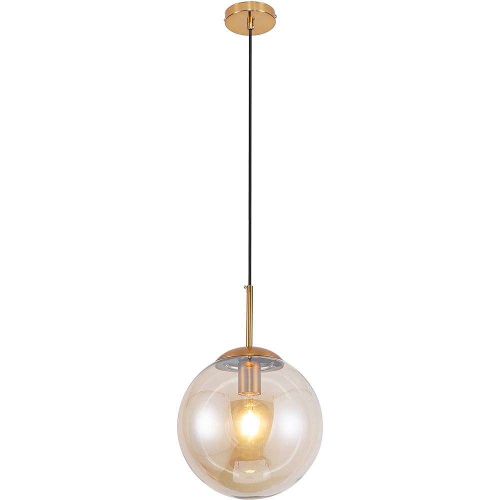  Buy Glass Shade Hanging Lamp with Adjustable Tube Beige 59837 - in the UK