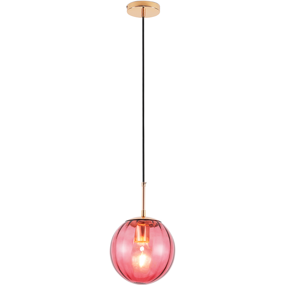  Buy Globe Glass Shade Pendant Lamp Pink 59839 - in the UK