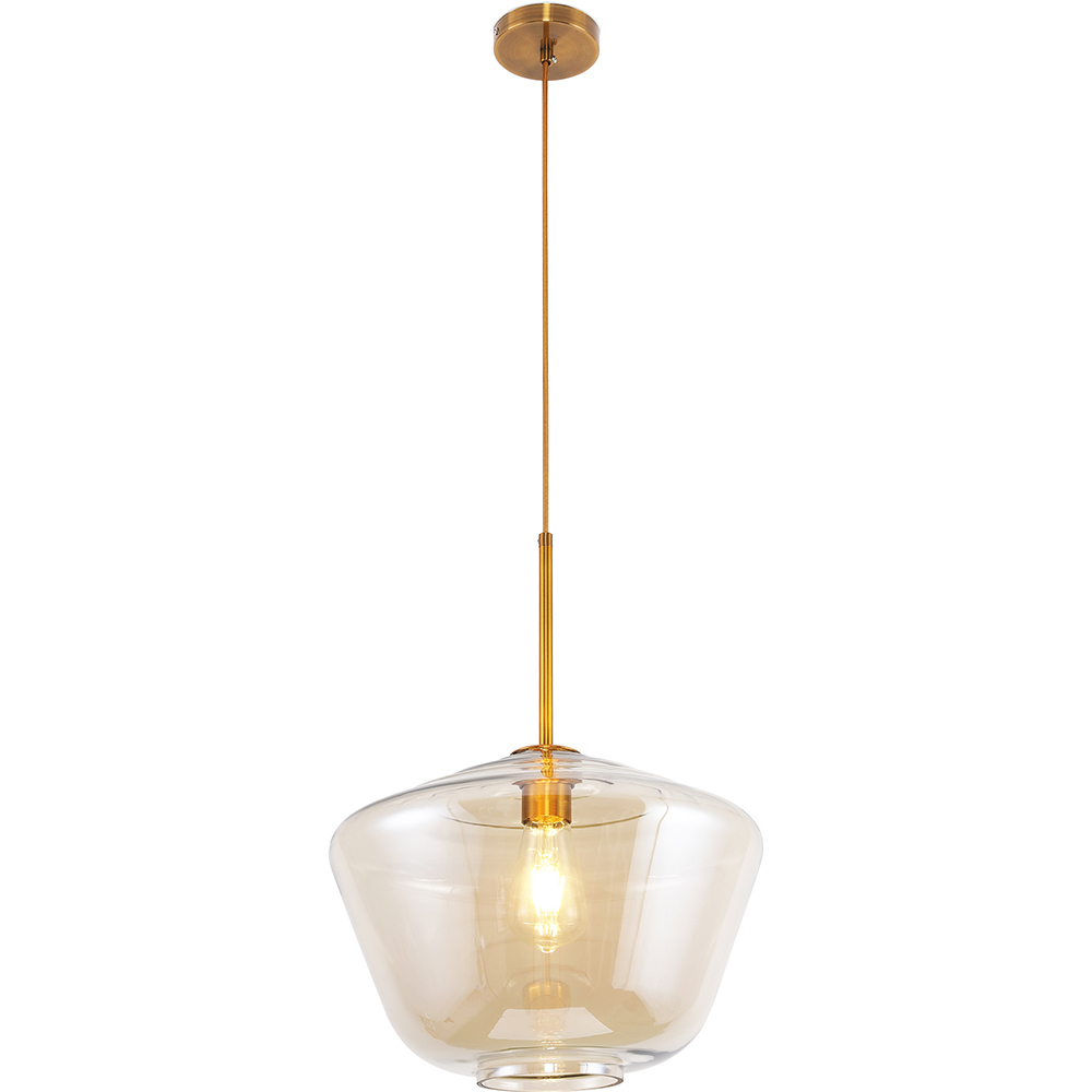  Buy Glass Shade Hanging Lamp Beige 59858 - in the UK