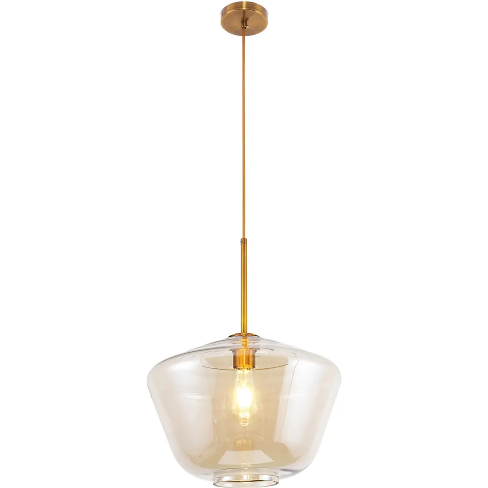  Buy Glass Shade Hanging Lamp Beige 59858 - in the UK