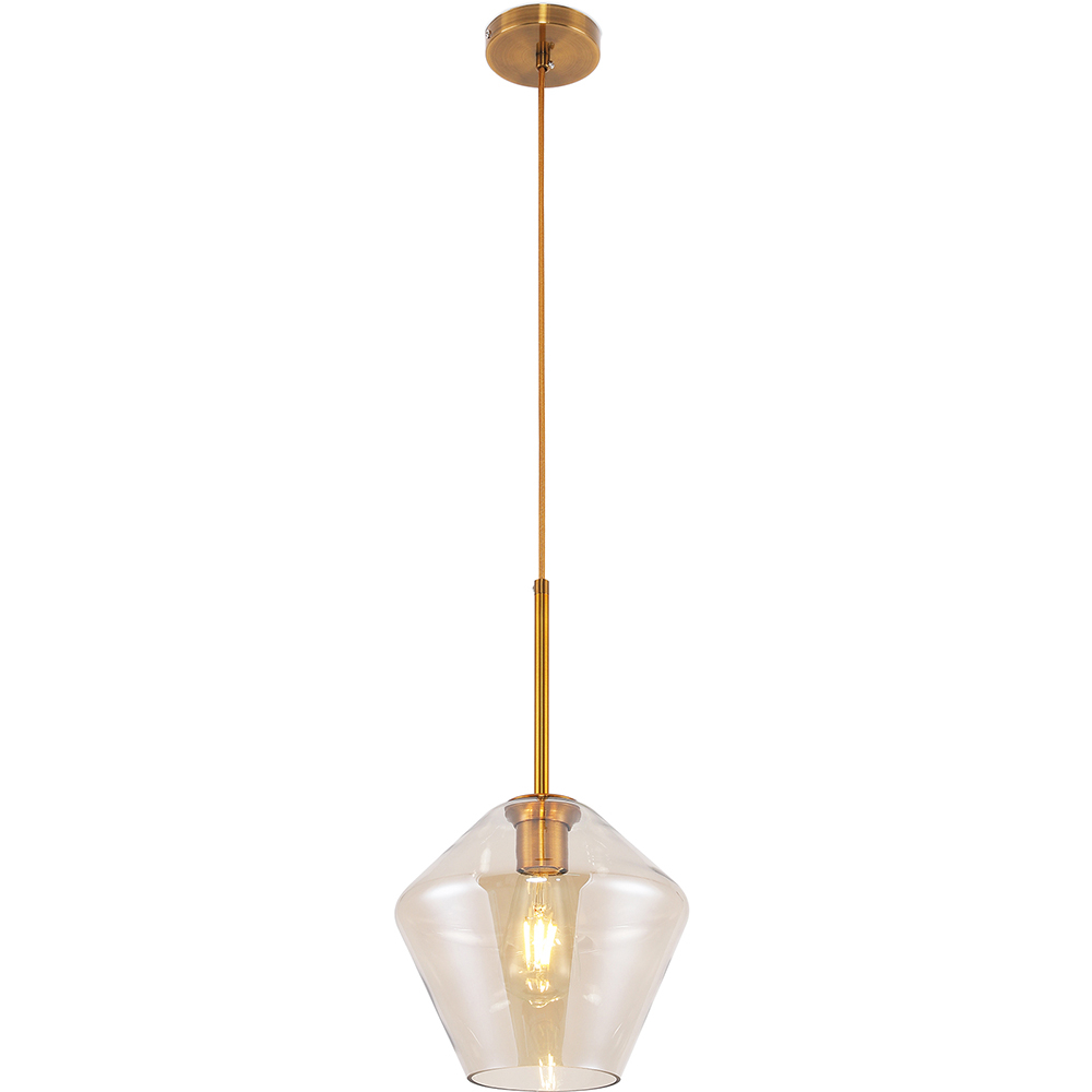  Buy Diamond Shaped Glass Shade Hanging Lamp Beige 59859 - in the UK