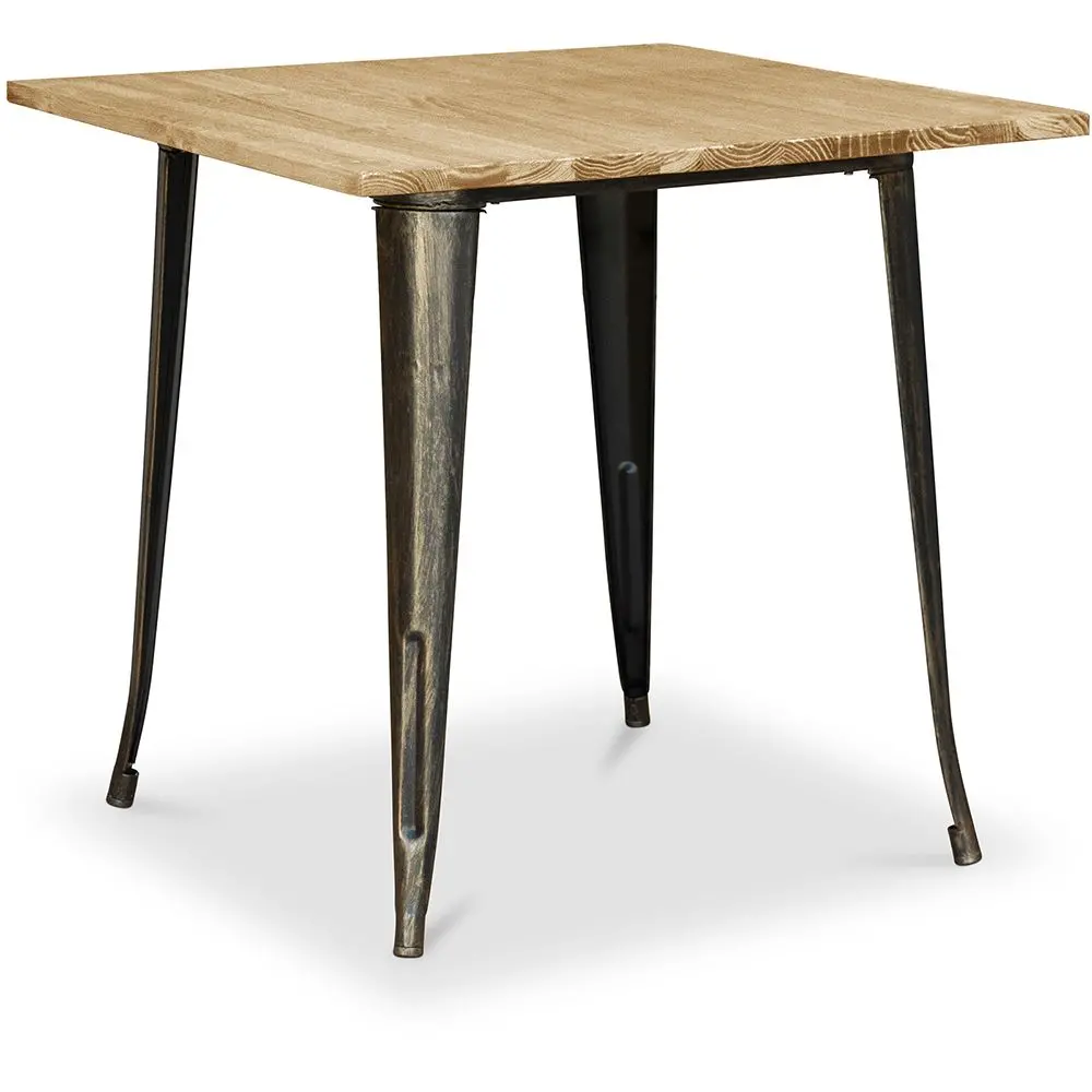  Buy Bistrot Metalix Industrial Dining Table - 80 cm - Light Wood Metallic bronze 59874 - in the UK