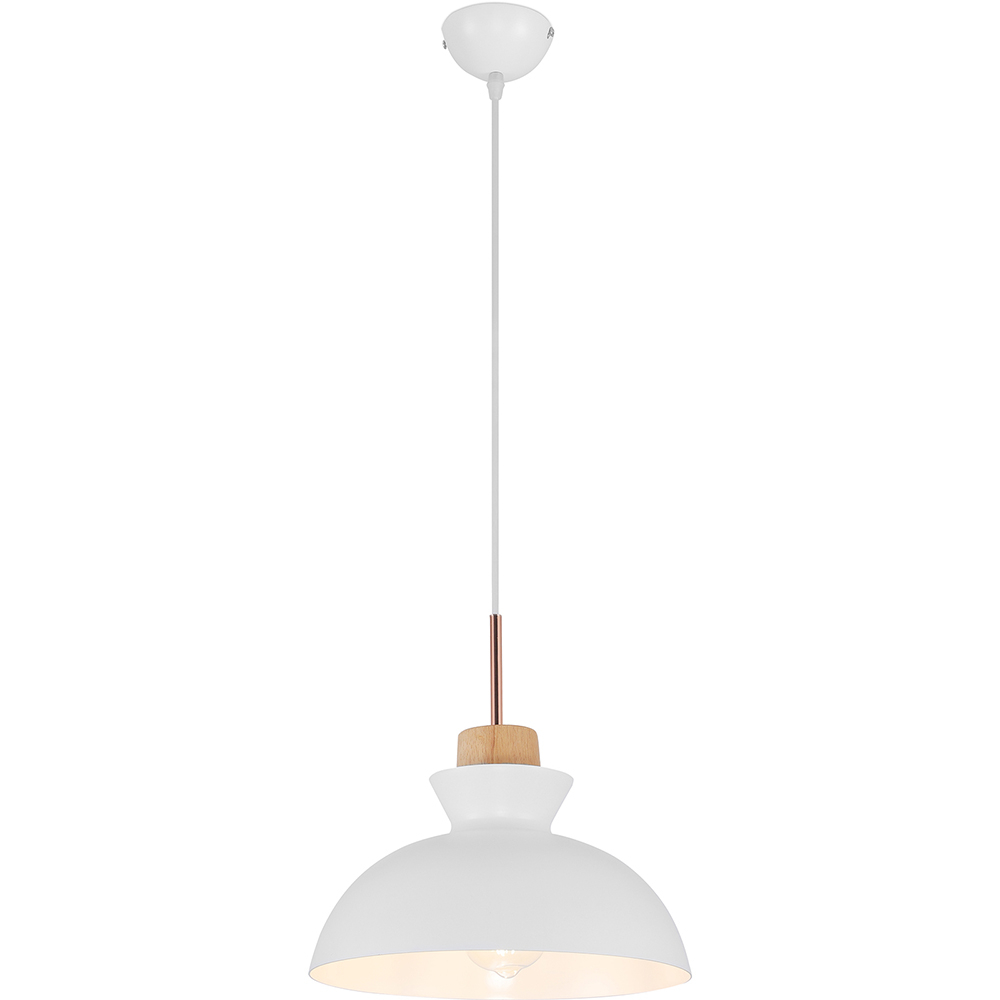  Buy Metal & Wood Scandinavian Hanging Lamp White 59842 - in the UK