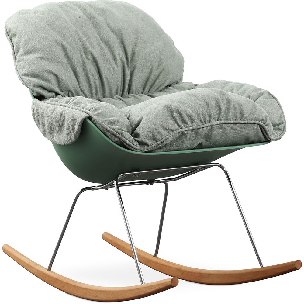  Buy Scandinavian Design Padded Rocking Chair Green 59895 - in the UK