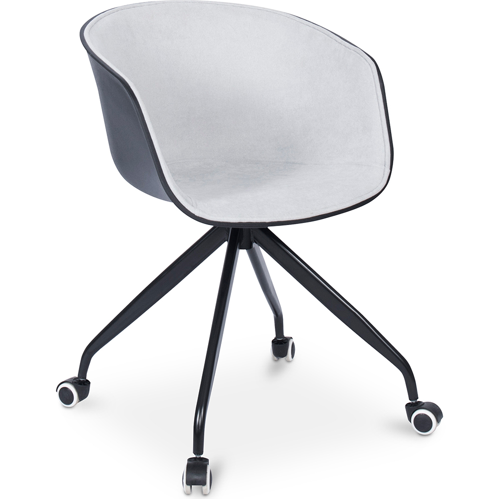  Buy Black Padded Office Chair with Armrests and Wheels Light grey 59888 - in the UK